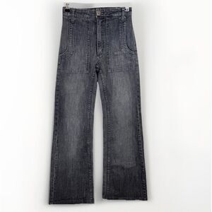 GREY ANT Flare Jeans 70s Bohemian Women‎ 0 Stretch Washed Black *altered*